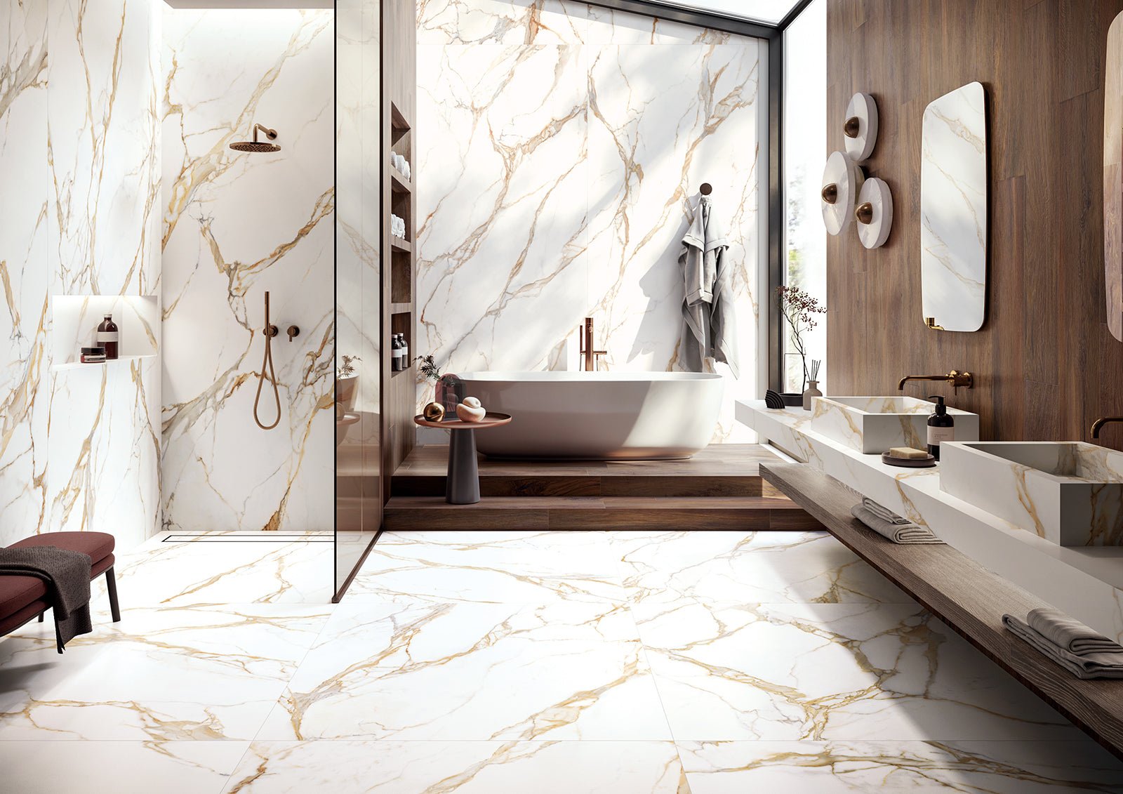 Calacatta Gold Marble Tile 18" x 18" Zicana Boutique - Zicana Boutique - 3