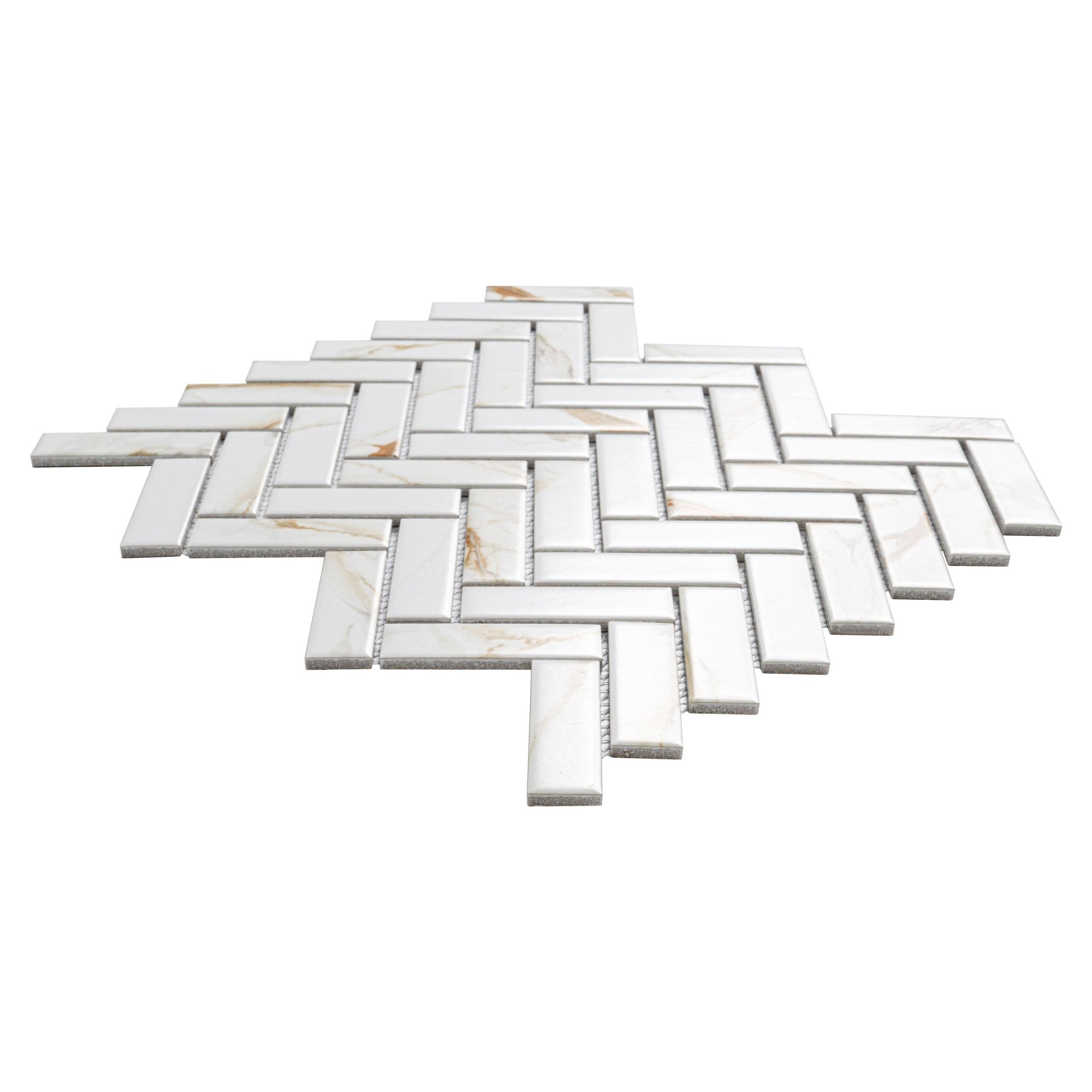 Calacatta Gold Porcelain MSI Field Tiles 1" X 3" Herringbone Pattern MSI - Zicana Boutique - 3