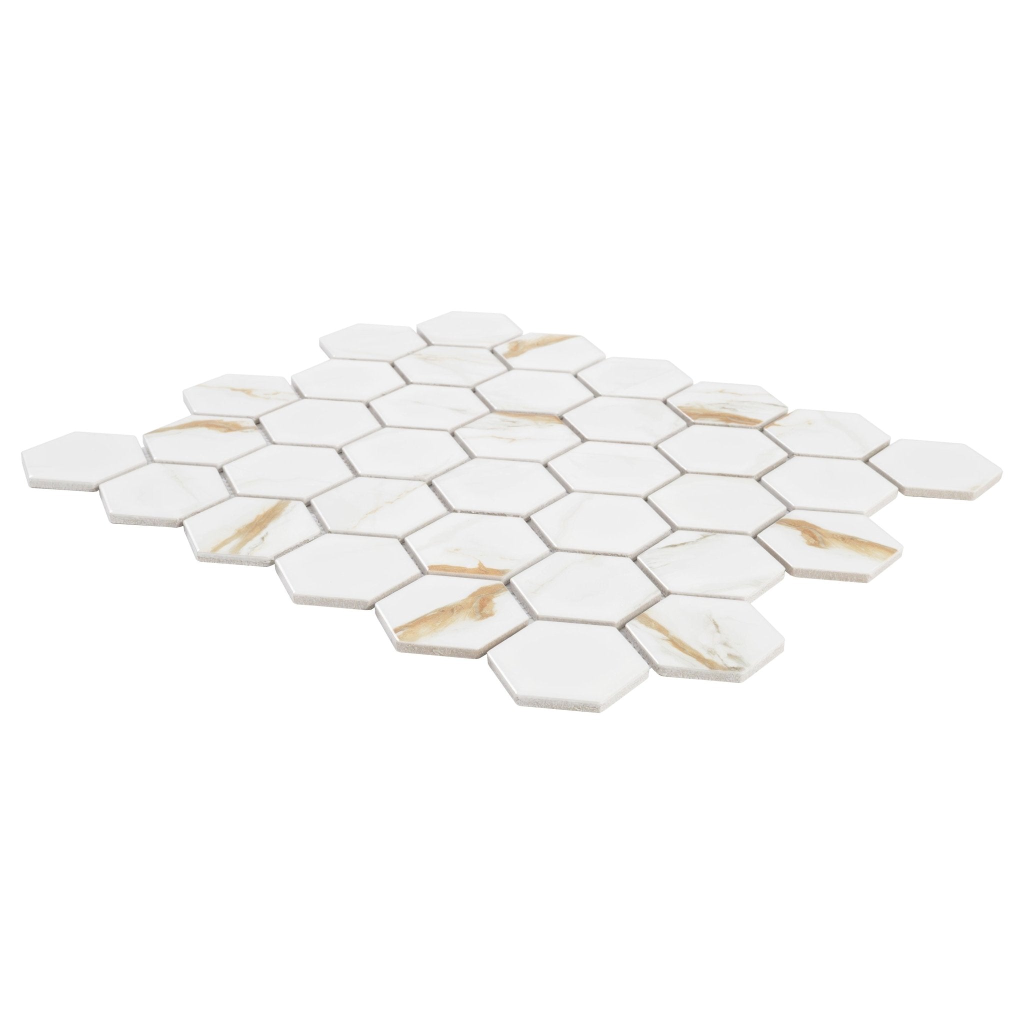 Calacatta Gold Porcelain MSI Field Tiles 2" Hexagon MSI - Zicana Boutique - 3