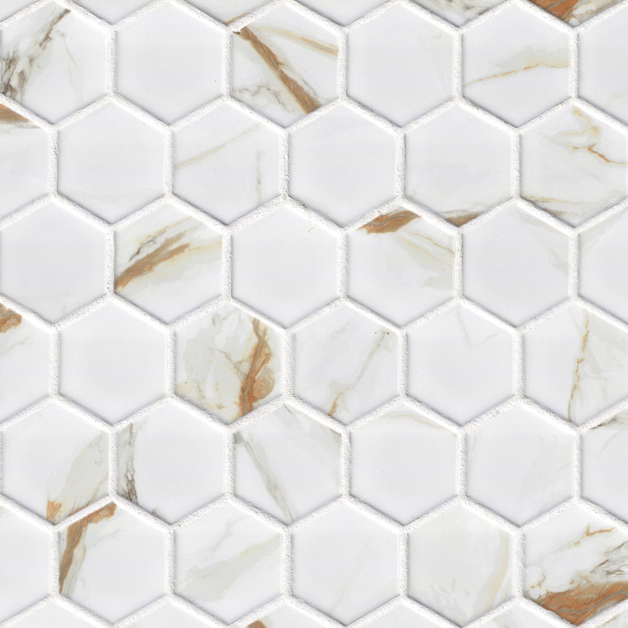 Calacatta Gold Porcelain MSI Field Tiles 2" Hexagon MSI - Zicana Boutique - 1