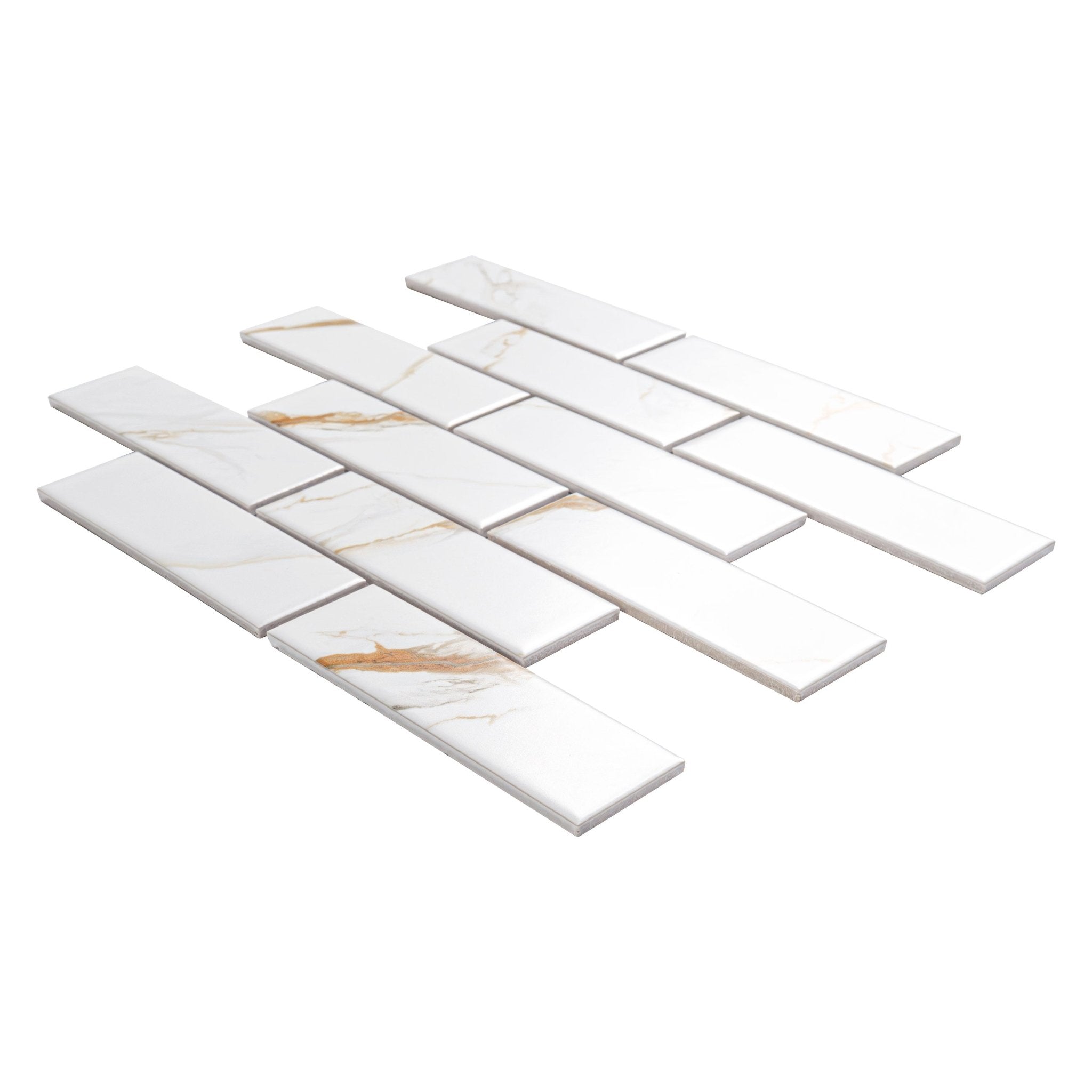 Calacatta Gold Porcelain MSI Field Tiles 2" X 6" Subway Pattern MSI - Zicana Boutique - 3