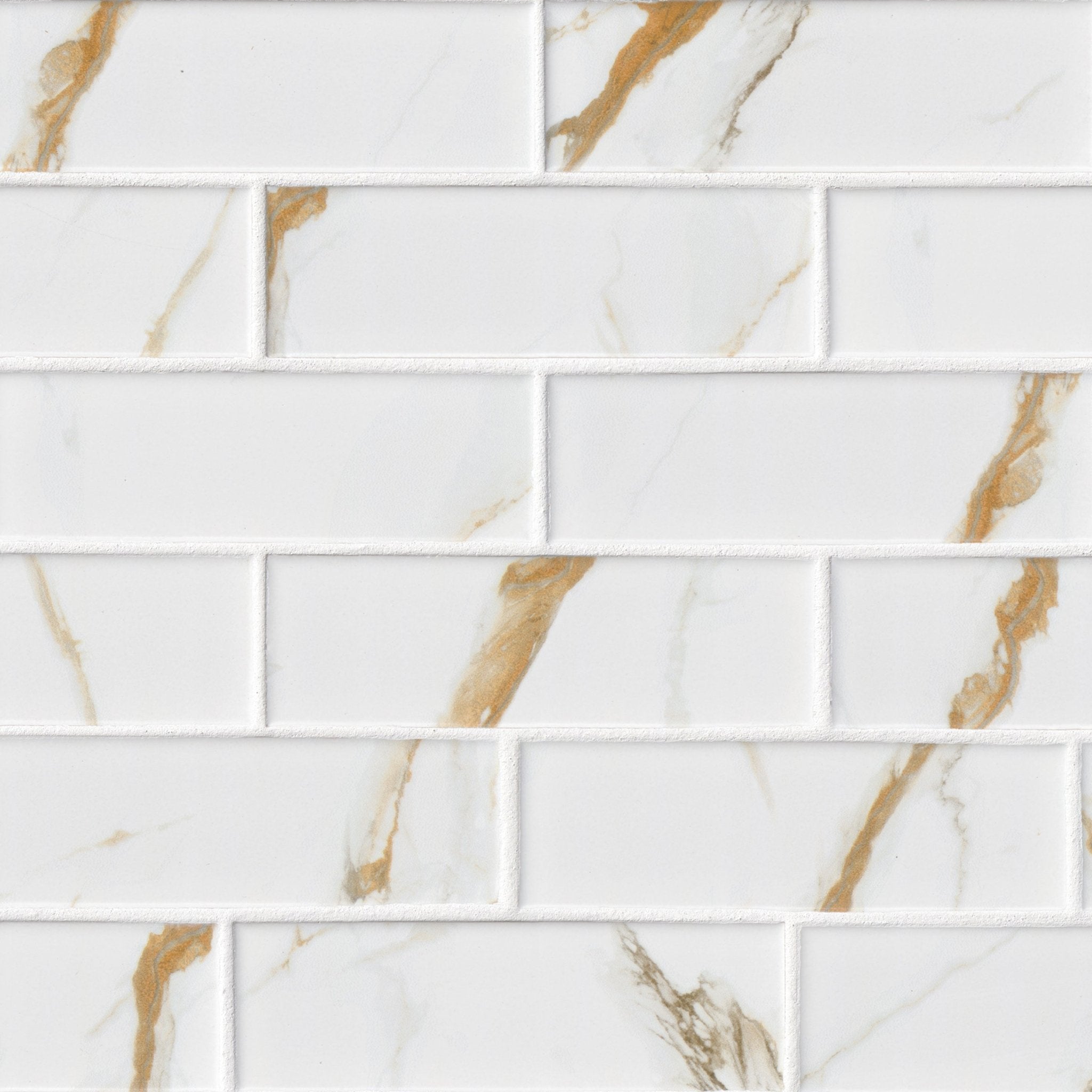 Calacatta Gold Porcelain MSI Field Tiles 2" X 6" Subway Pattern MSI - Zicana Boutique - 1