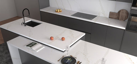 Calacatta Gold Variant Quartz Variant- Zicana Boutique -4