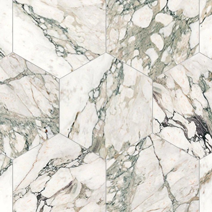 Calacatta Green Honed Marble 10 1/2'' Hexagon Zicana Boutique - Zicana Boutique - 1