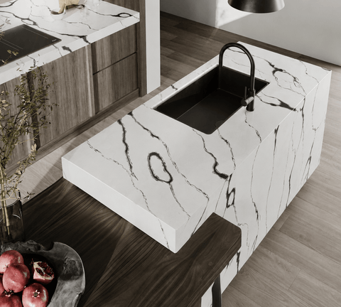 Calacatta Panda Variant Quartz Variant- Zicana Boutique -2