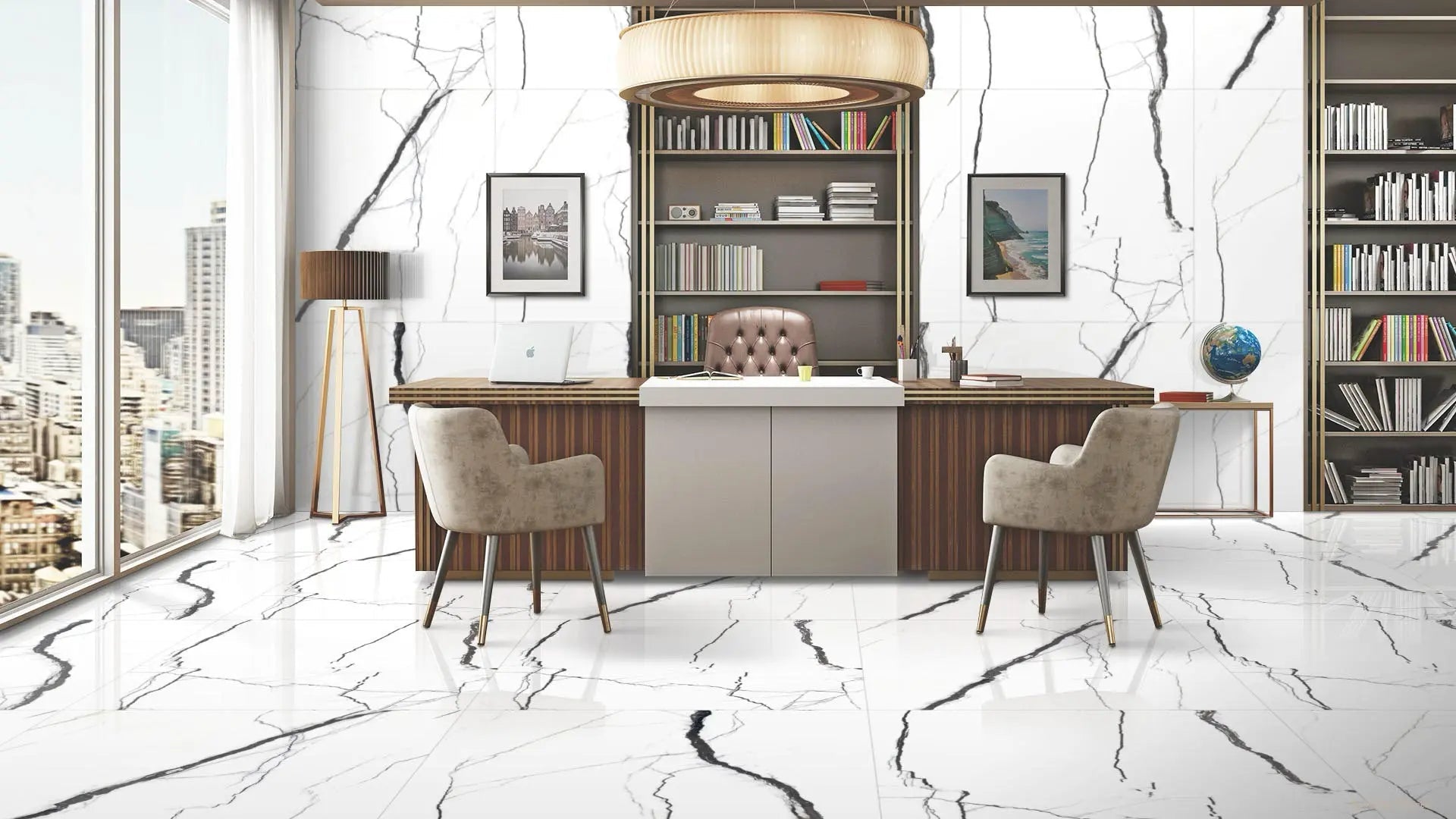 Calacatta Sv Raphael 32" x 64" Field Tile Raphael Porcelain - Zicana Boutique - 2