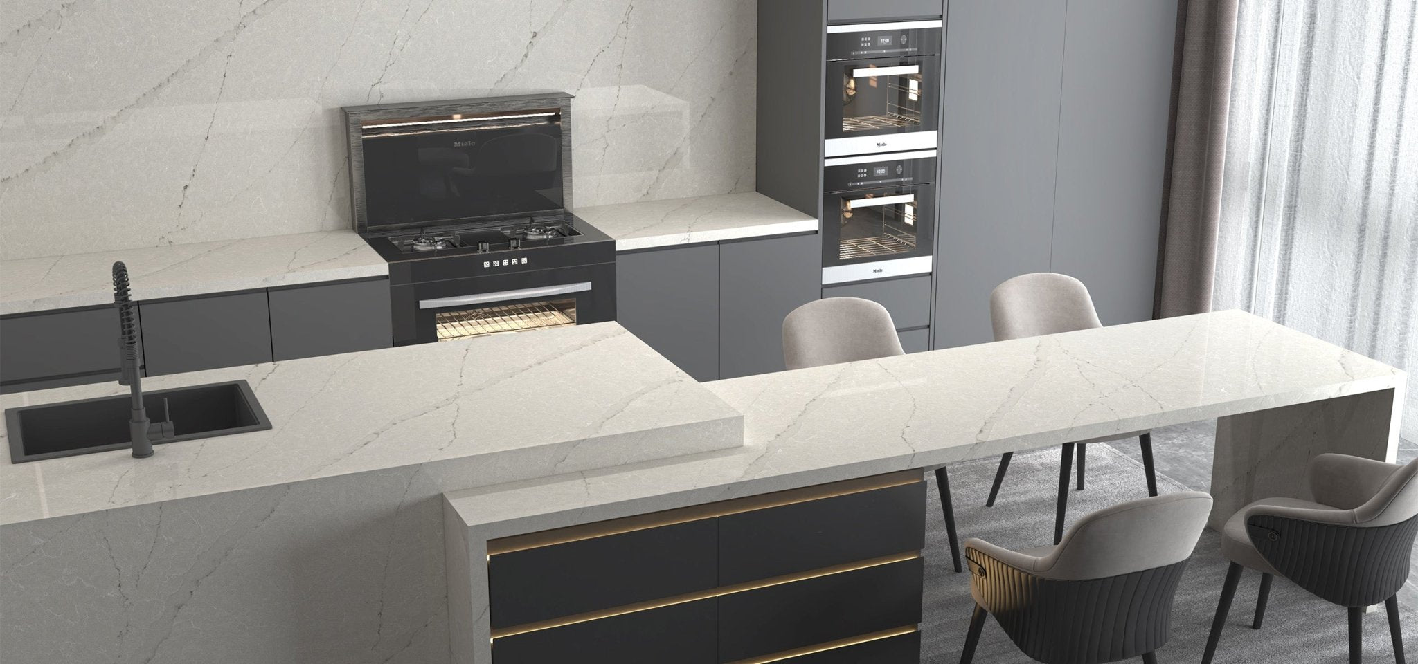 Calacatta Taj Variant Quartz Variant- Zicana Boutique -3