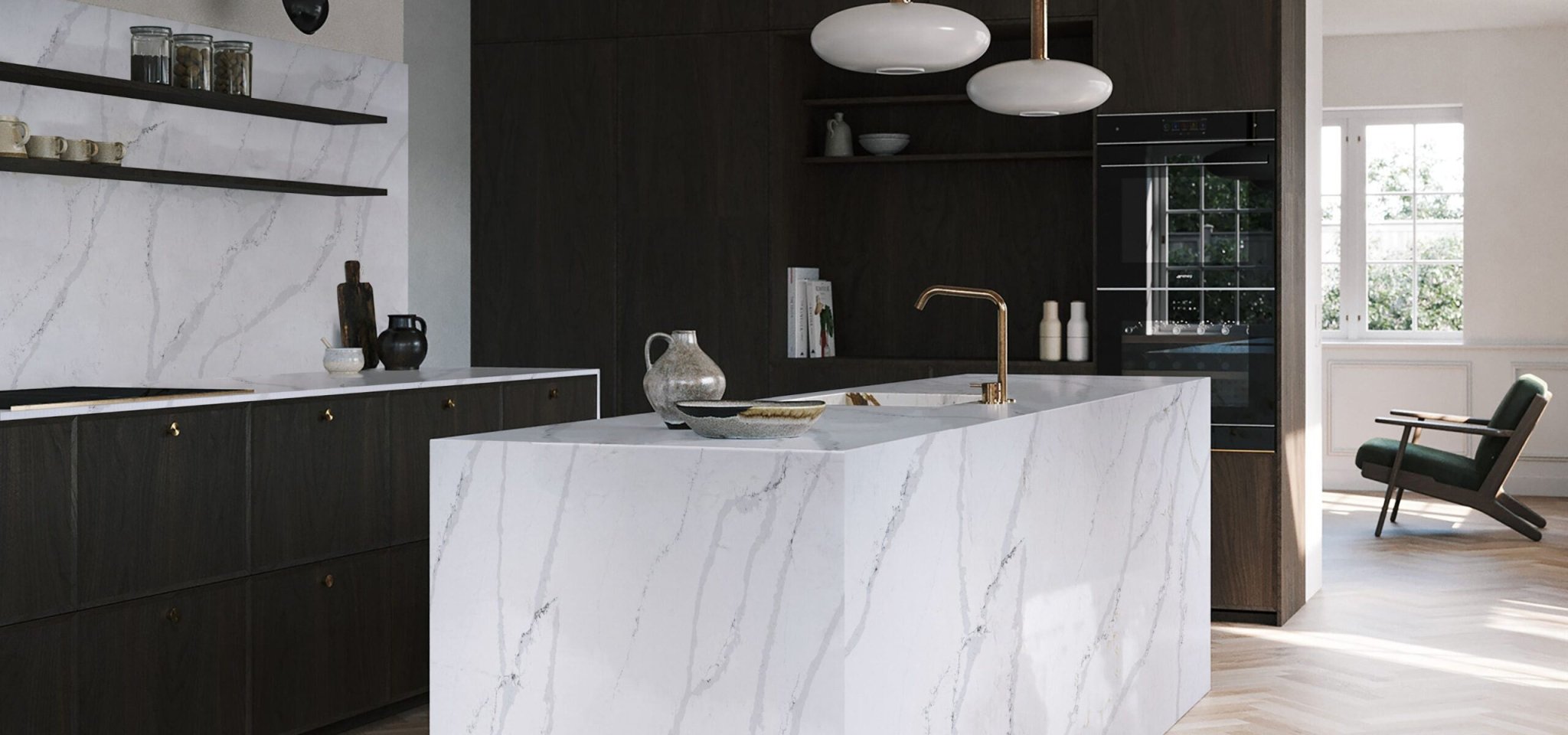 Calacatta Valletta Variant Quartz Variant- Zicana Boutique -6