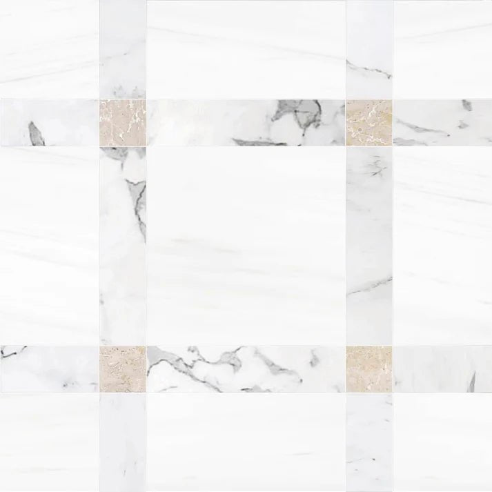 Callen Light Square Geometric Waterjet Tile Zicana Boutique - Zicana Boutique - 1