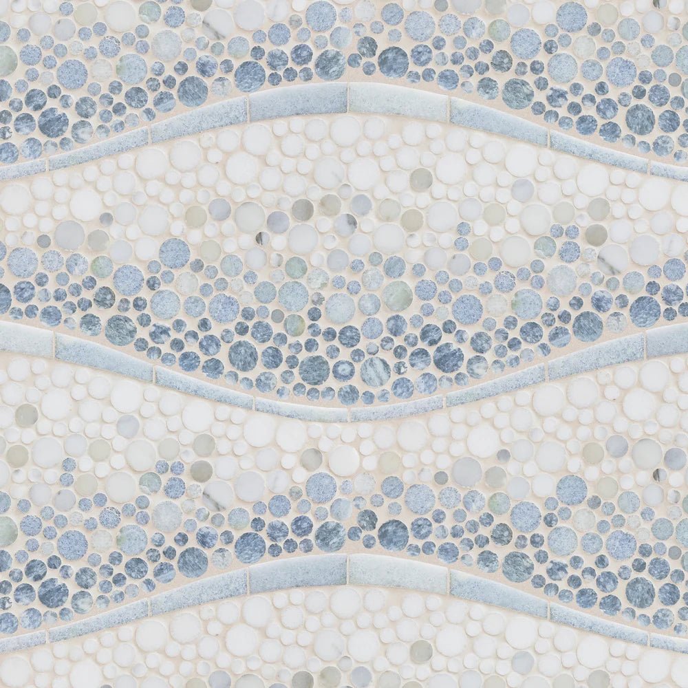 Calypso Blue Ombre Marble Mosaic Artistic Tile - Zicana Boutique - 1