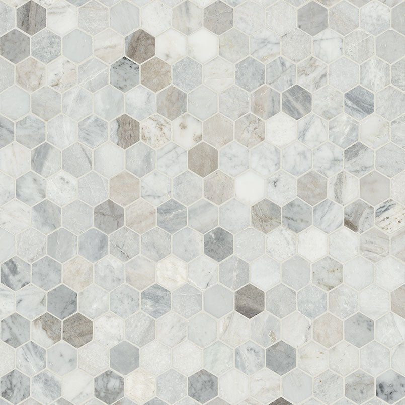 Capri Blue Marble MSI Mosaic Tiles 12" X 12" 2" Hexagon Pattern MSI - Zicana Boutique - 3