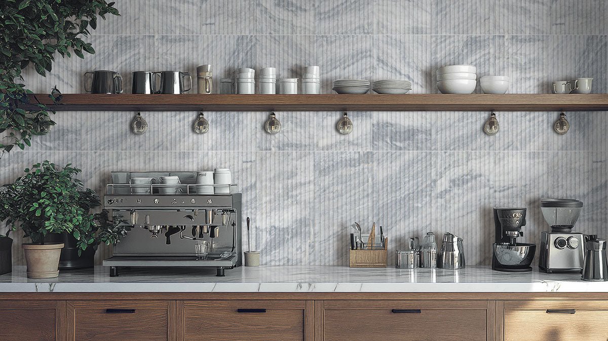 Capri Blue Valentino Fluto Marble MSI Field Tiles 12" X 24" Fluted Pattern MSI - Zicana Boutique - 7