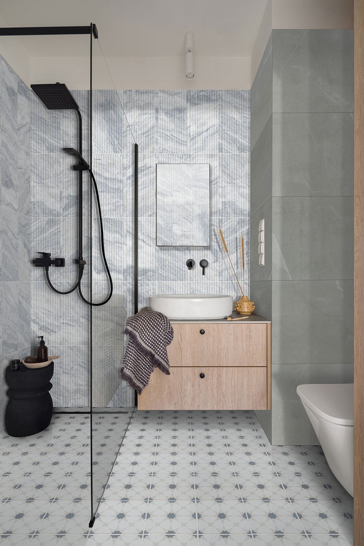 Capri Blue Valentino Fluto Marble MSI Field Tiles 12" X 24" Fluted Pattern MSI - Zicana Boutique - 5
