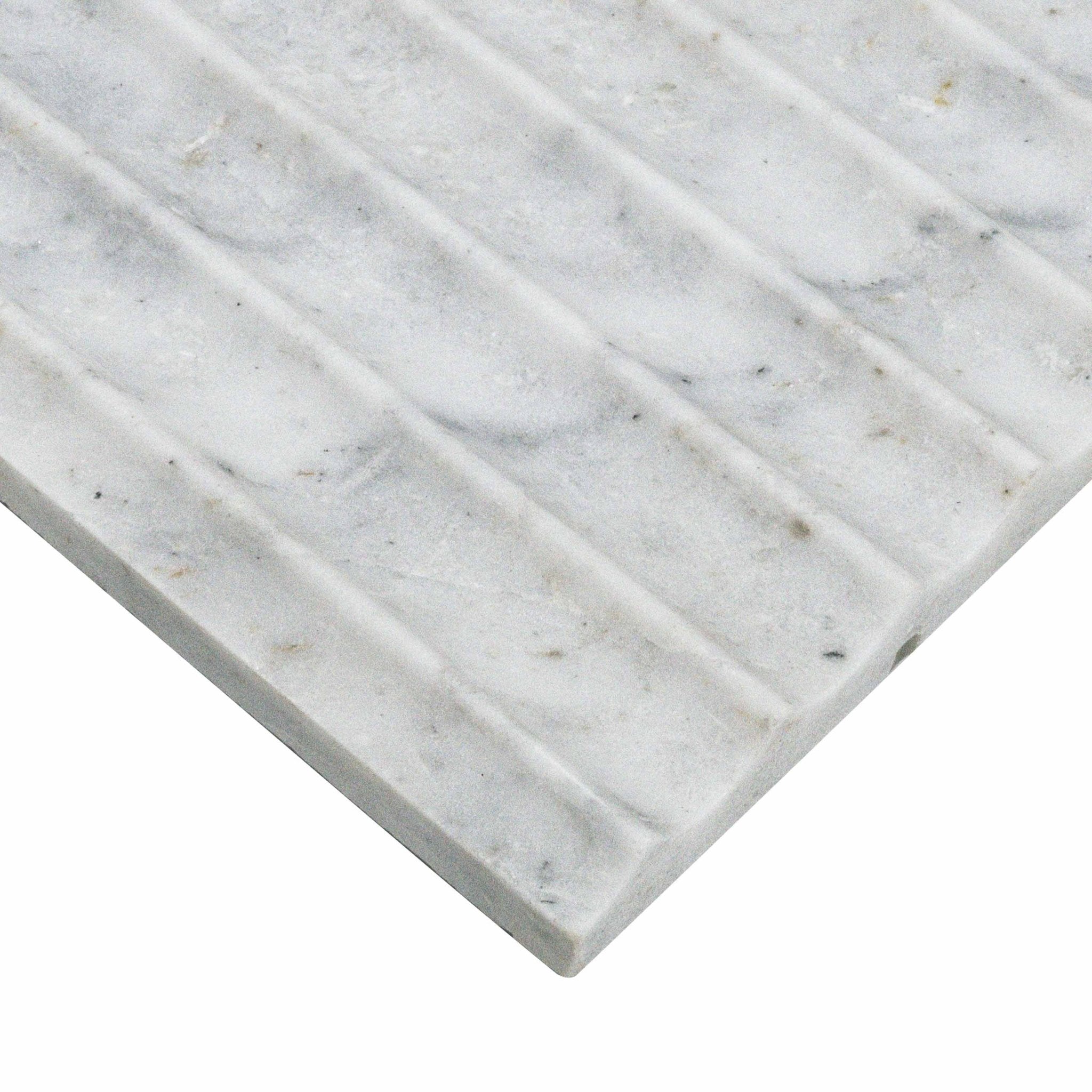 Capri Blue Valentino Fluto Marble MSI Field Tiles 12" X 24" Fluted Pattern MSI - Zicana Boutique - 4
