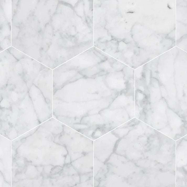 Carrara Polished Marble 10 1/2'' Hexagon Zicana Boutique - Zicana Boutique - 1