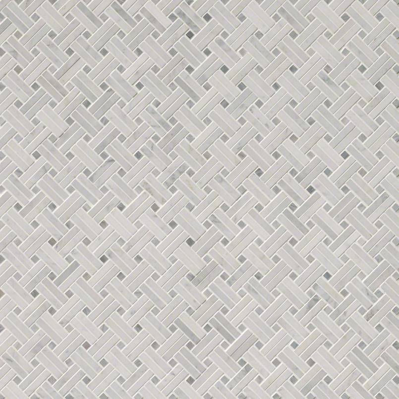 Carrara White Marble MSI Mosaic Tiles 12" X 12" Extra Basketweave Pattern MSI - Zicana Boutique - 3