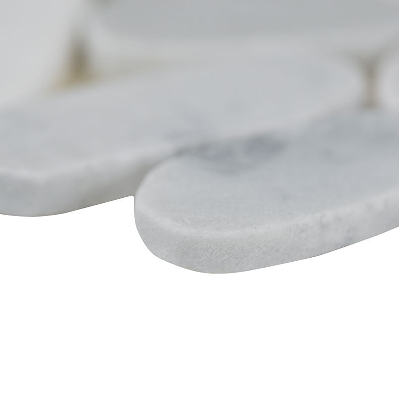 Carrara White Marble MSI Mosaic Tiles 12" X 12" Sliced Pebbles Pattern MSI - Zicana Boutique - 4