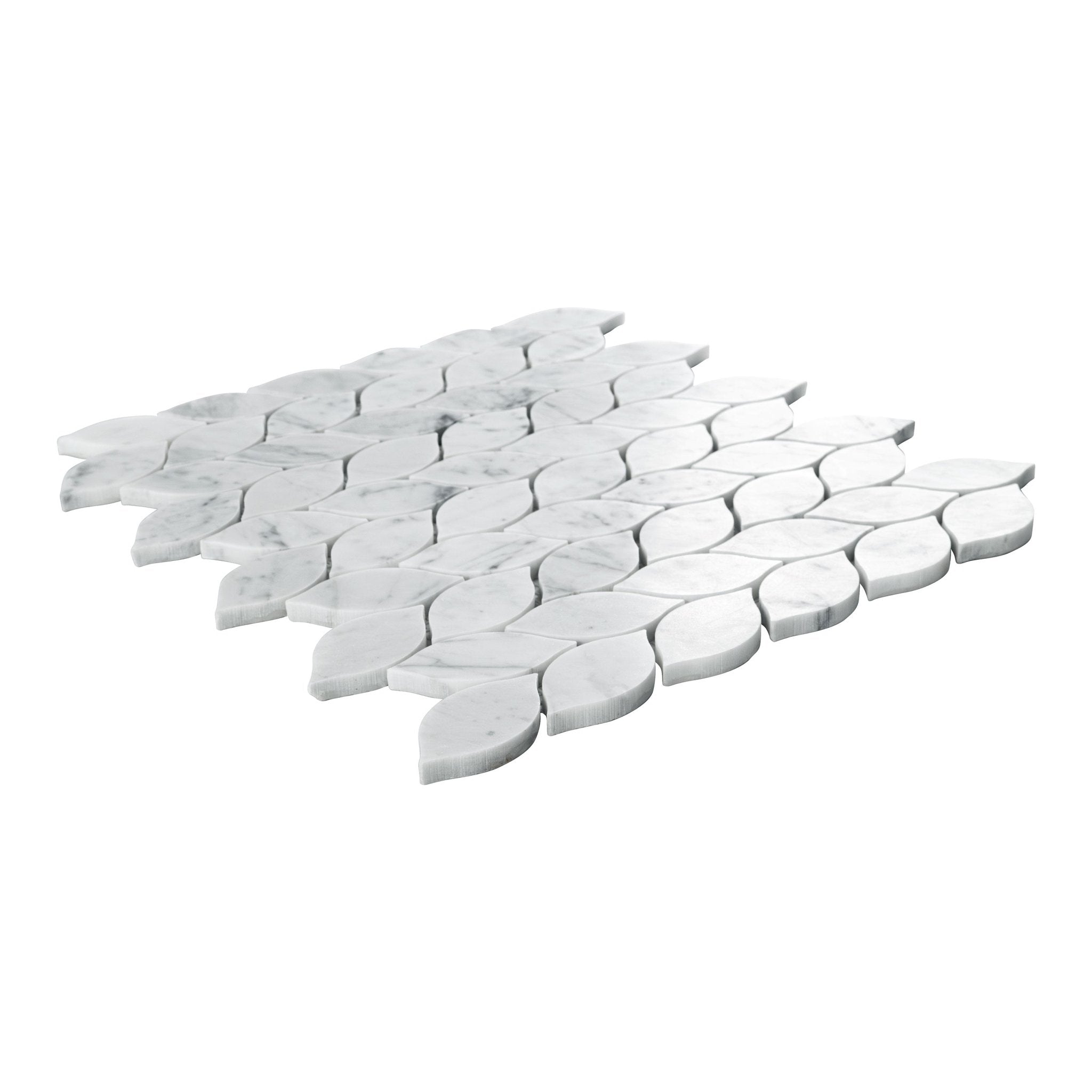 Carrara White Marble MSI Mosaic Tiles 12" X 13" Blanco Pattern MSI - Zicana Boutique - 3