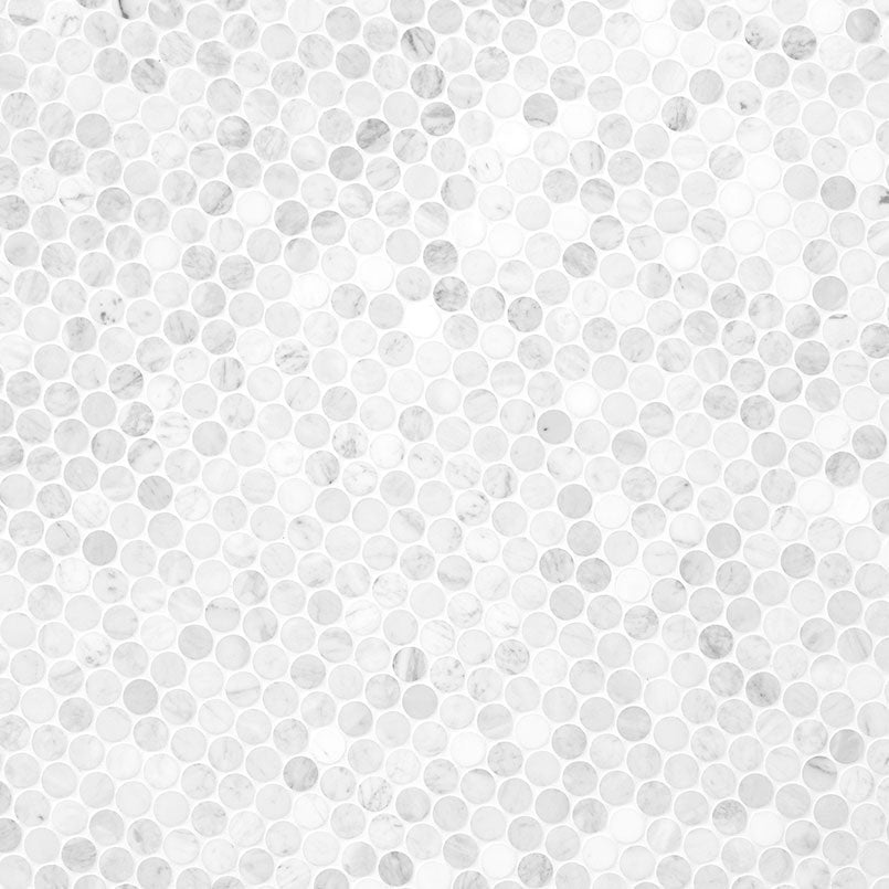 Carrara White Marble MSI Mosaic Tiles 12" X 13" Round Pattern MSI - Zicana Boutique - 3