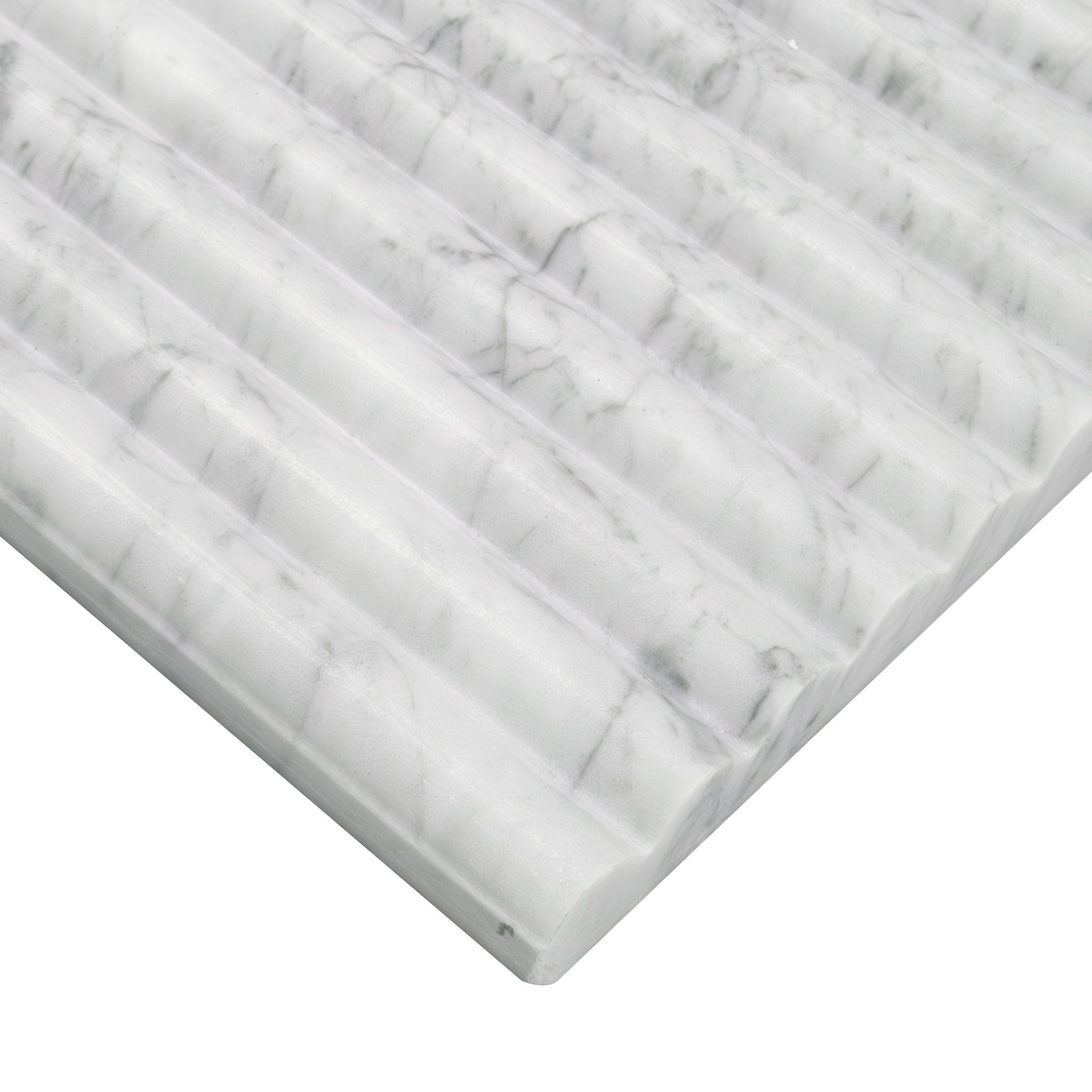 Carrara White Milano Ribbo Marble MSI Field Tiles 12" X 24" Fluted Pattern MSI - Zicana Boutique - 4