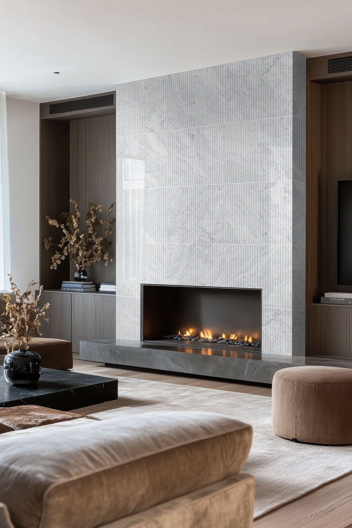 Carrara White Valentino Fluto Marble MSI Field Tiles 12" X 24" Fluted Pattern MSI - Zicana Boutique - 8