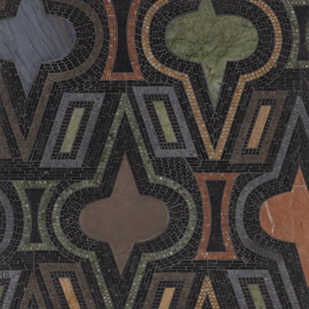 Casino Royale By Donghia Belgian Bluestone Waterjet Mosaic Artistic Tile - Zicana Boutique - 1