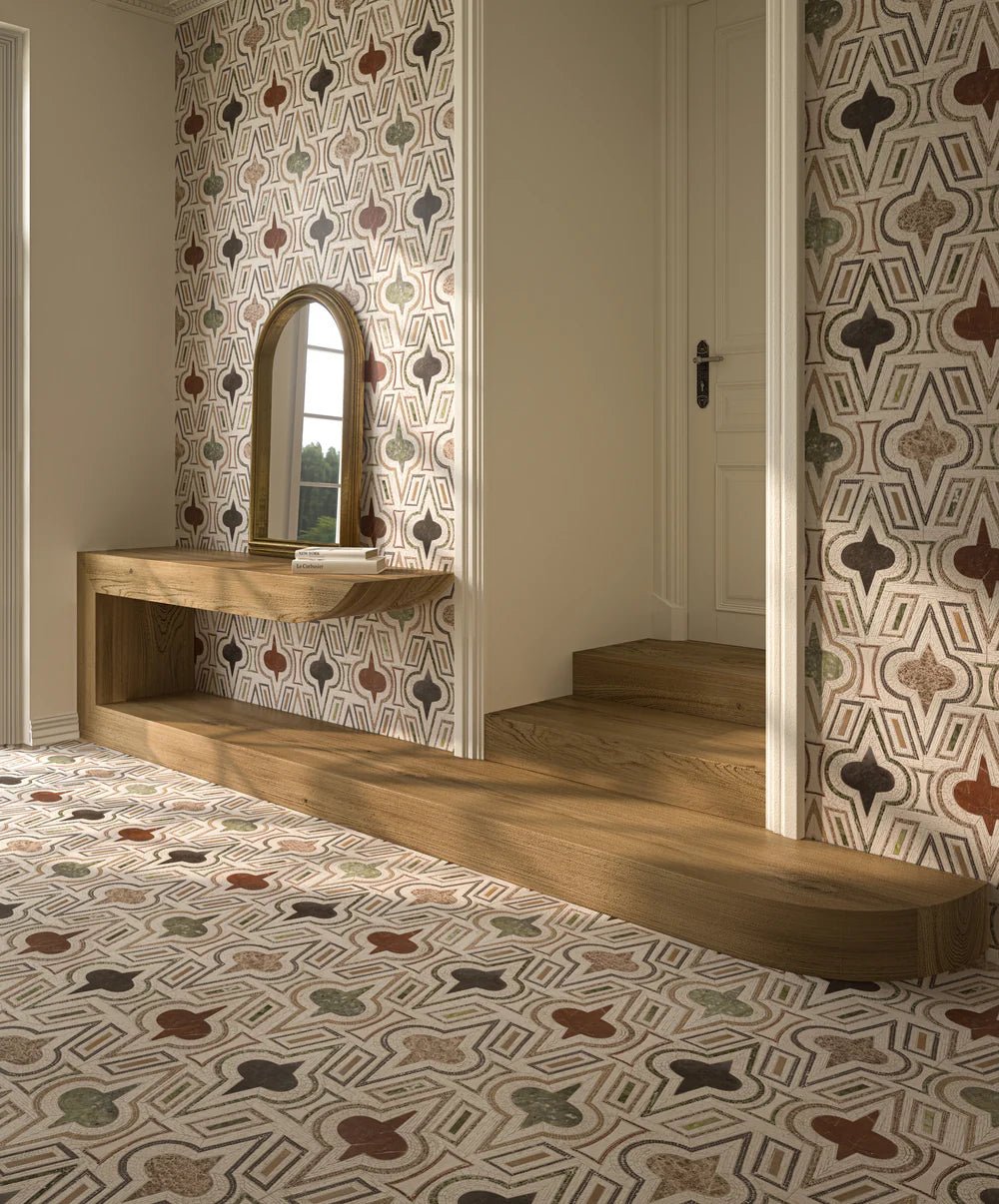 Casino Royale by Donghia Bianco Antico Waterjet Mosaic Artistic Tile - Zicana Boutique - 3