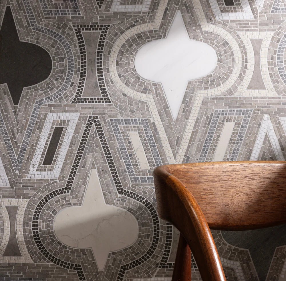 Casino Royale by Donghia Smoke Waterjet Mosaic Artistic Tile - Zicana Boutique - 2