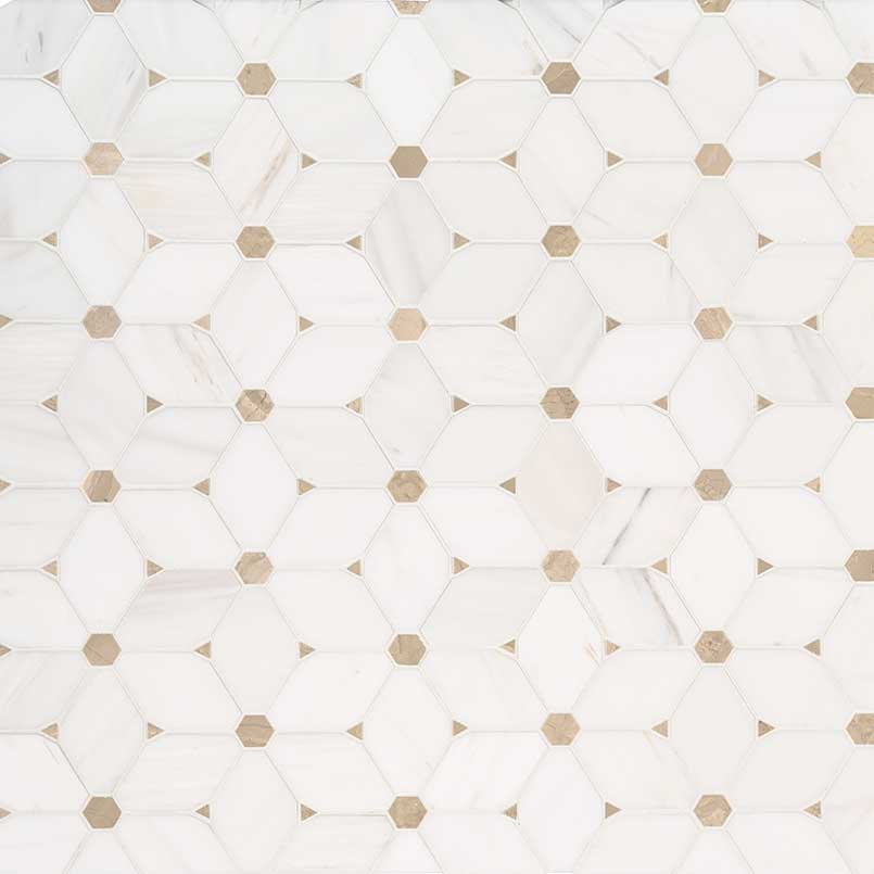 Cecily Marble MSI Mosaic Tiles 11" X 13" MSI - Zicana Boutique - 3