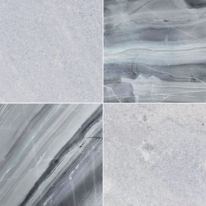 Checkerboard Blue Mont and Blue Celest Marble Field Tile 12''x12'' Zicana Boutique - Zicana Boutique - 1