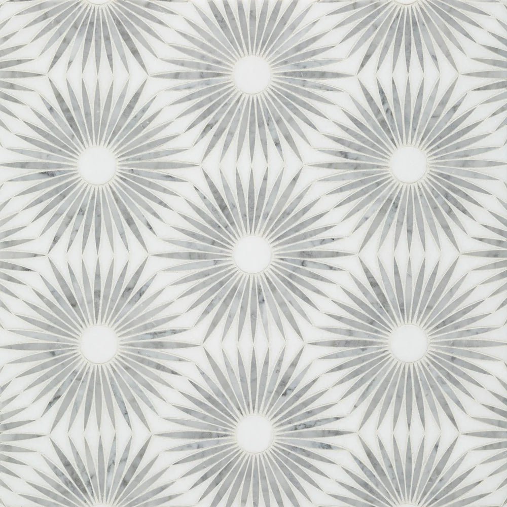 Constellation White Out Marble Waterjet Mosaic Artistic Tile - Zicana Boutique - 1