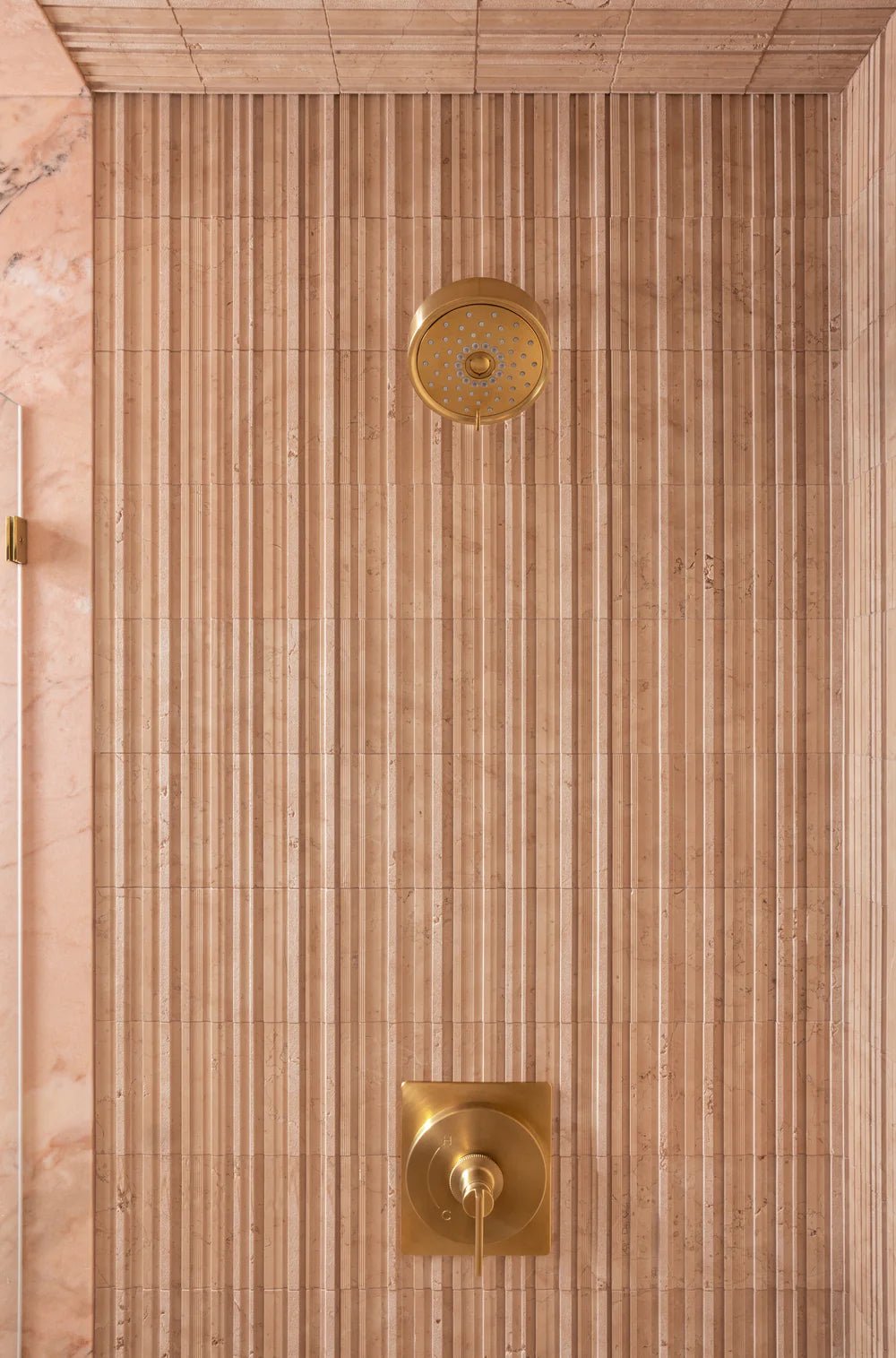 Craftsman Stripe Rosa Perlino Marble Dimensional Tile Zicana Boutique - Zicana Boutique - 3