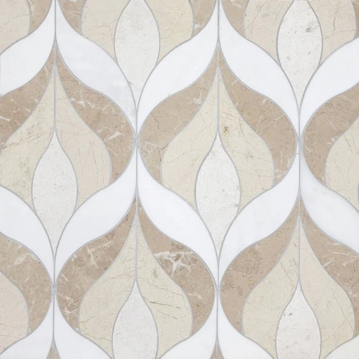 Curvona Floral Bursa Marble Waterjet Mosaic Zicana Boutique - Zicana Boutique - 1