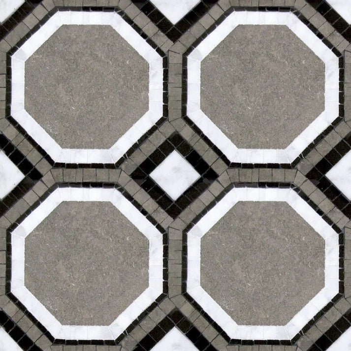 Curvona Kate Smoke Marble Waterjet Mosaic Zicana Boutique - Zicana Boutique - 1