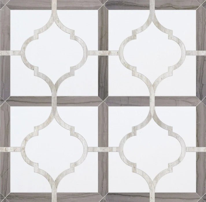 Curvona Liz Arabesque Marble Waterjet Mosaic Zicana Boutique - Zicana Boutique - 1