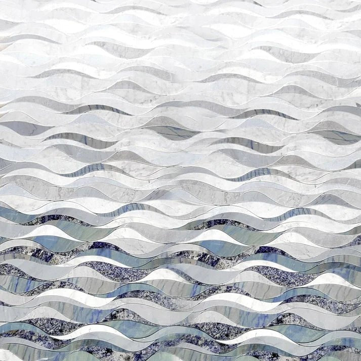Curvona Ocean Ombre Marble Waterjet Mosaic Zicana Boutique - Zicana Boutique - 1