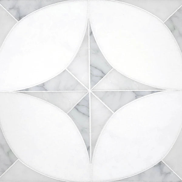 Curvona Orion Geometric Marble Waterjet Mosaic Zicana Boutique - Zicana Boutique - 1