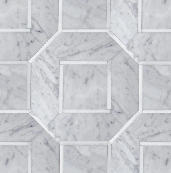 Curvona Resta Octagon Marble Waterjet Mosaic Zicana Boutique - Zicana Boutique - 1