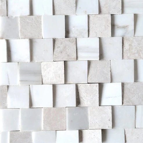 Dakota 3D StrataStone 2" Marble Mosaic Tile Zicana Boutique - Zicana Boutique - 1