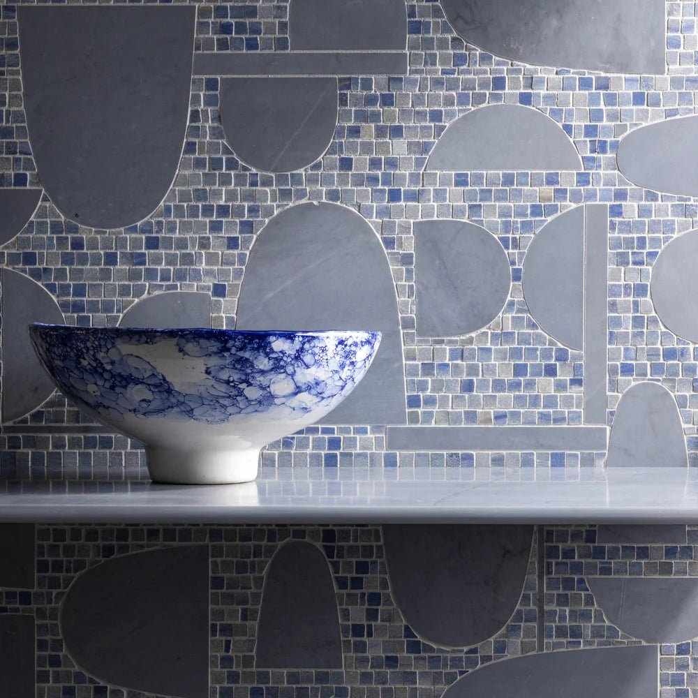 Decadence by Donghia Blue Waterjet Mosaic Artistic Tile - Zicana Boutique - 3