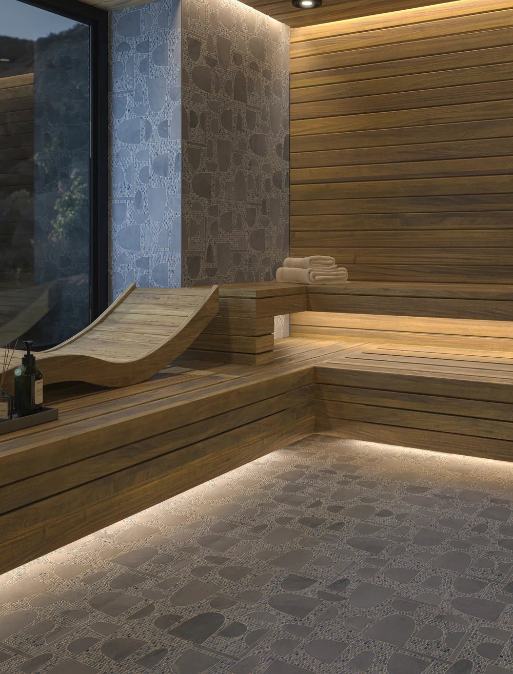 Decadence by Donghia Blue Waterjet Mosaic Artistic Tile - Zicana Boutique - 2