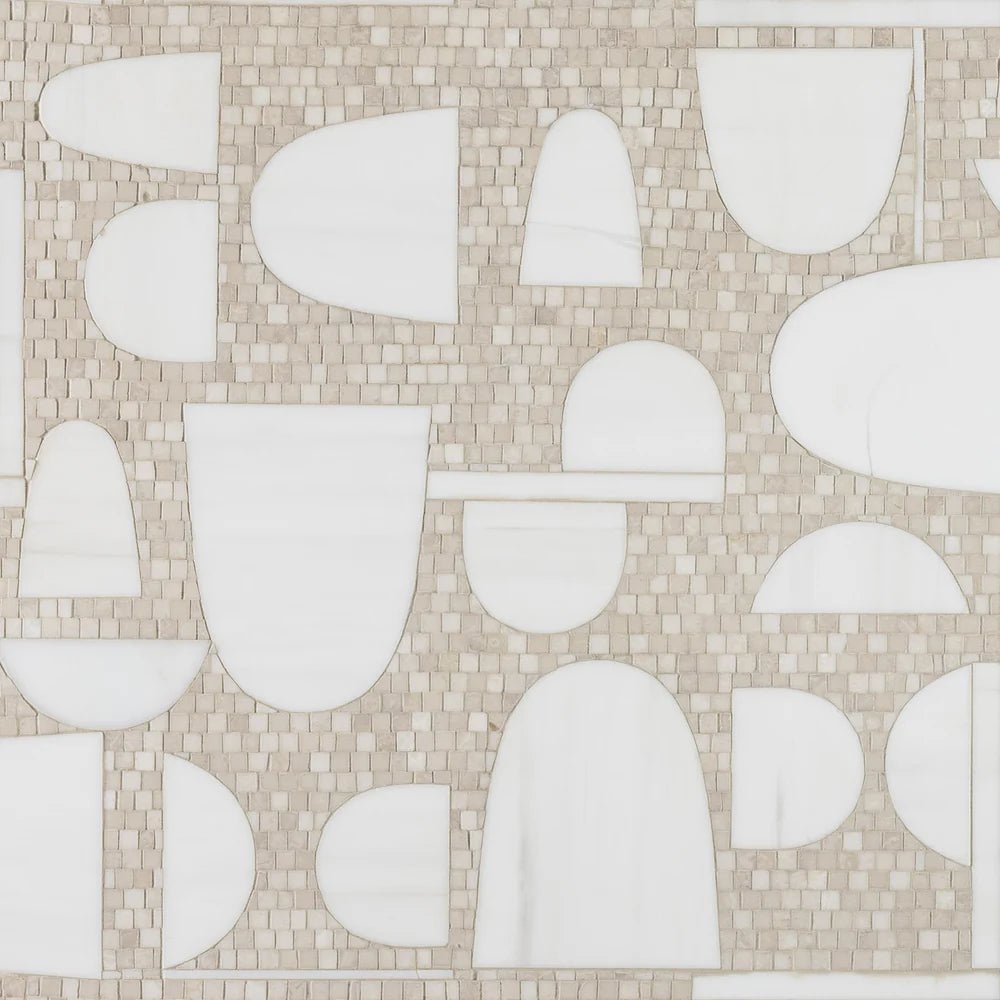 Decadence by Donghia Cream Waterjet Mosaic Artistic Tile - Zicana Boutique - 1