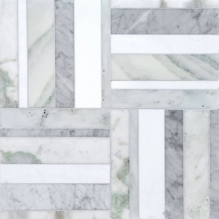 Decova Danaka Jade Geometric Marble Waterjet Mosaic Zicana Boutique - Zicana Boutique - 1