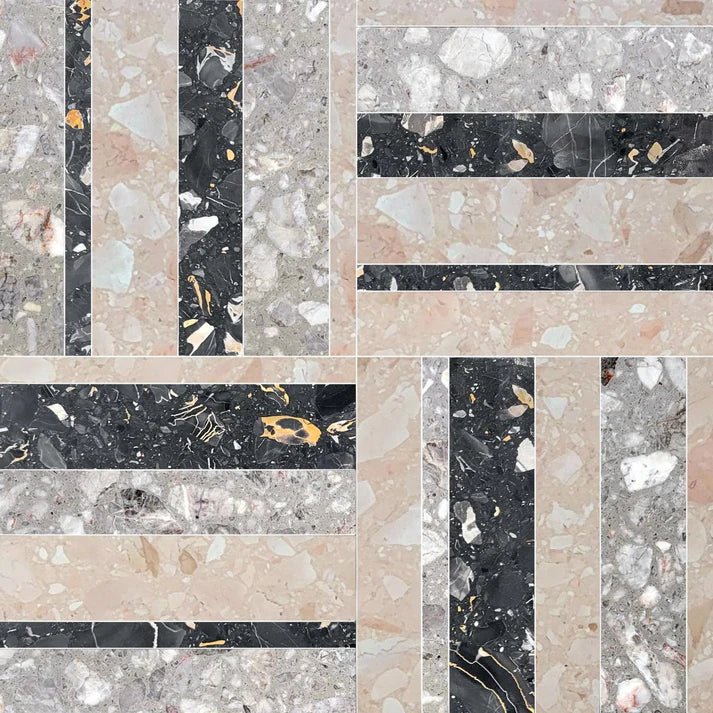 Decova Danaka Rosa Geometric Terrazo Waterjet Mosaic Zicana Boutique - Zicana Boutique - 1