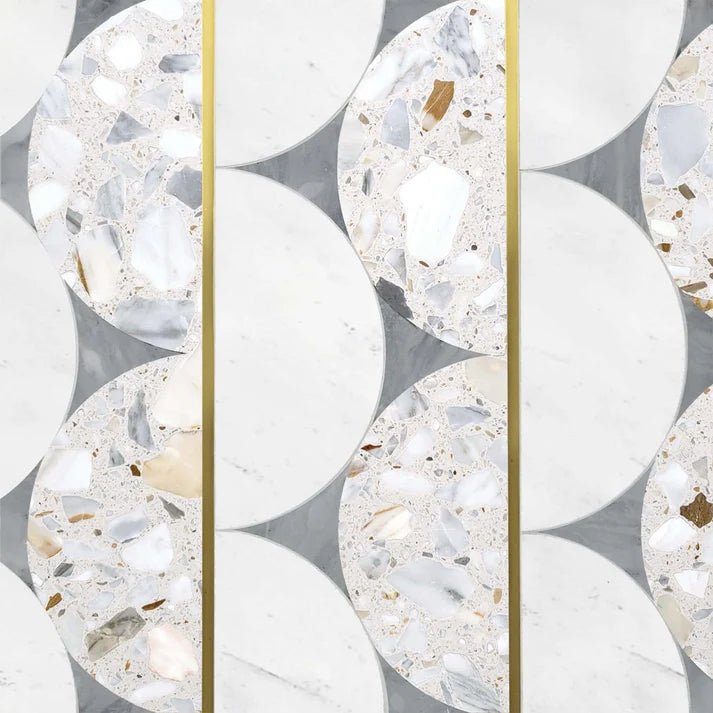 Decova Max Geometric Terrazzo, Marble & Metal Waterjet Mosaic Zicana Boutique - Zicana Boutique - 1