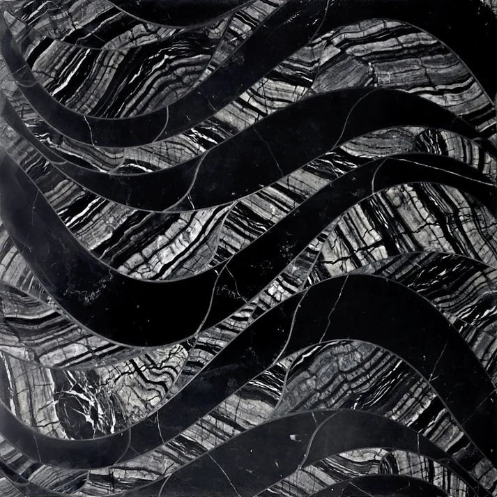 Decova Samoa Wave Marble Waterjet Mosaic Zicana Boutique - Zicana Boutique - 1