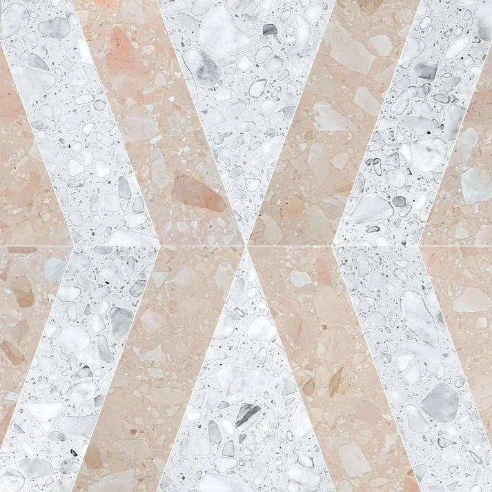Decova York Rosa Geometric Terrazo Waterjet Mosaic Zicana Boutique - Zicana Boutique - 1