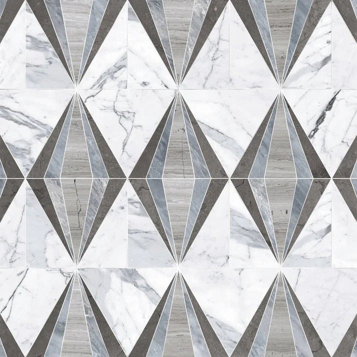 Diamond Aria Lake Mount View Marble Waterjet Mosaic Zicana Boutique - Zicana Boutique - 1