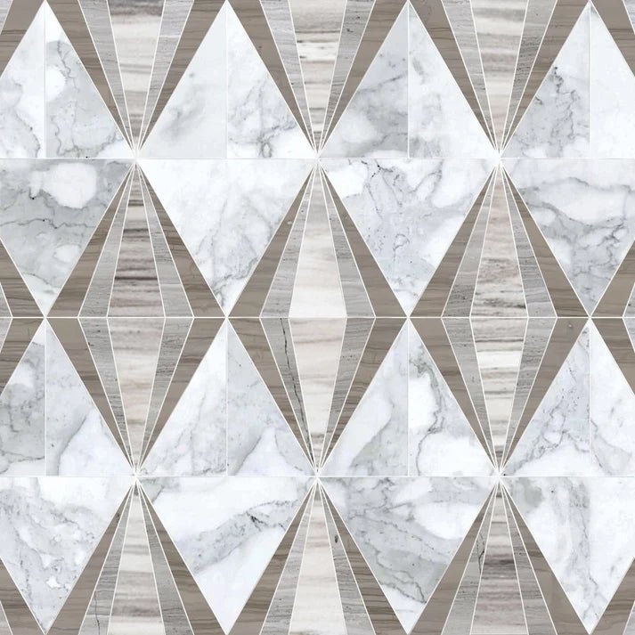 Diamond Sabbia Lake Mount View Marble Waterjet Mosaic Zicana Boutique - Zicana Boutique - 1