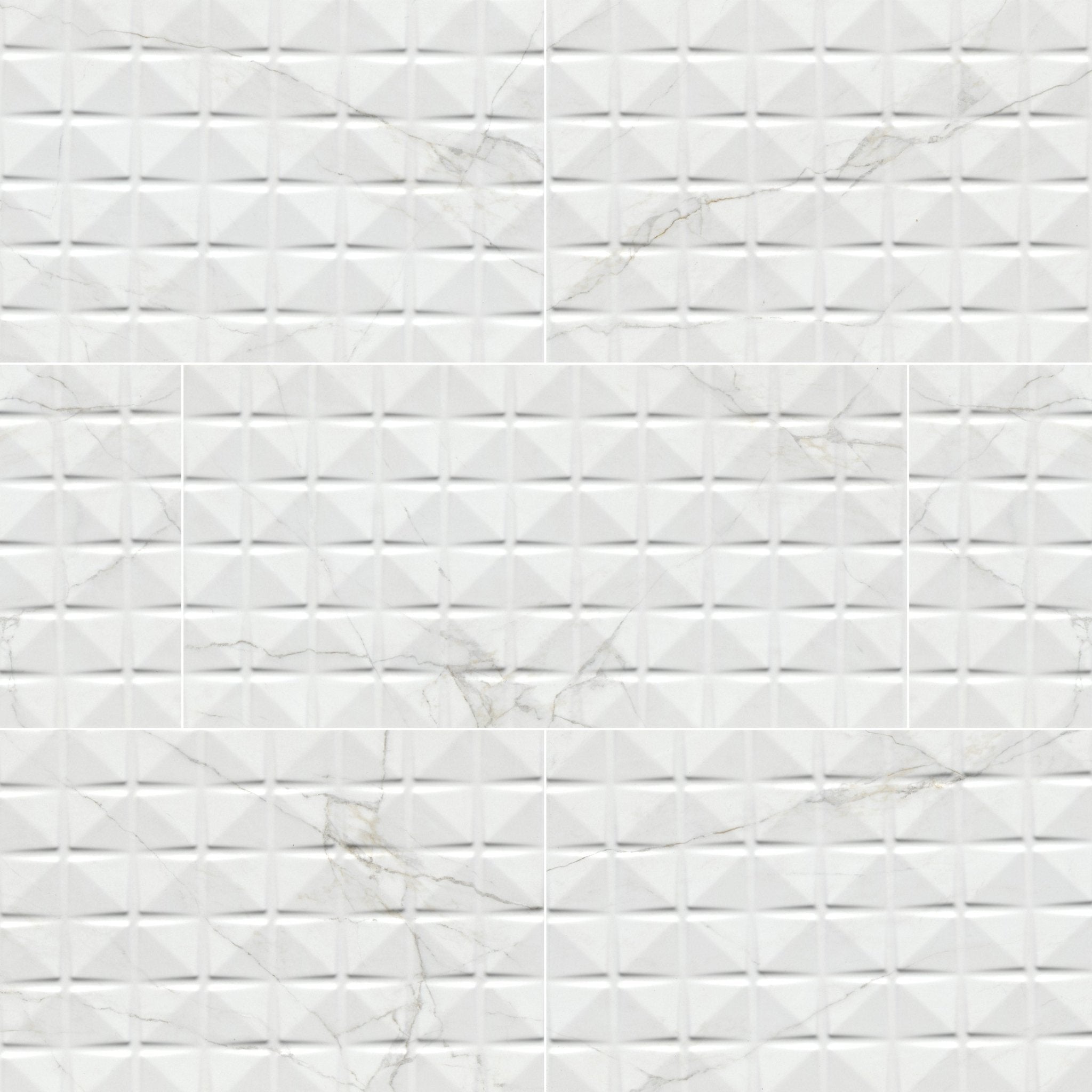 Dymo Calacatta White Ceramic MSI Field Tiles 12" X 24" Chex Pattern MSI - Zicana Boutique - 1